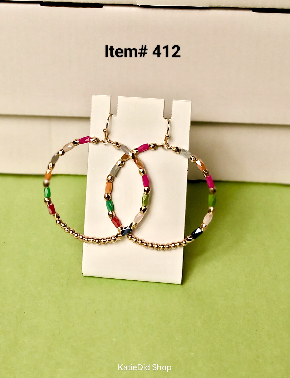 Beaded Multi Color Hoop