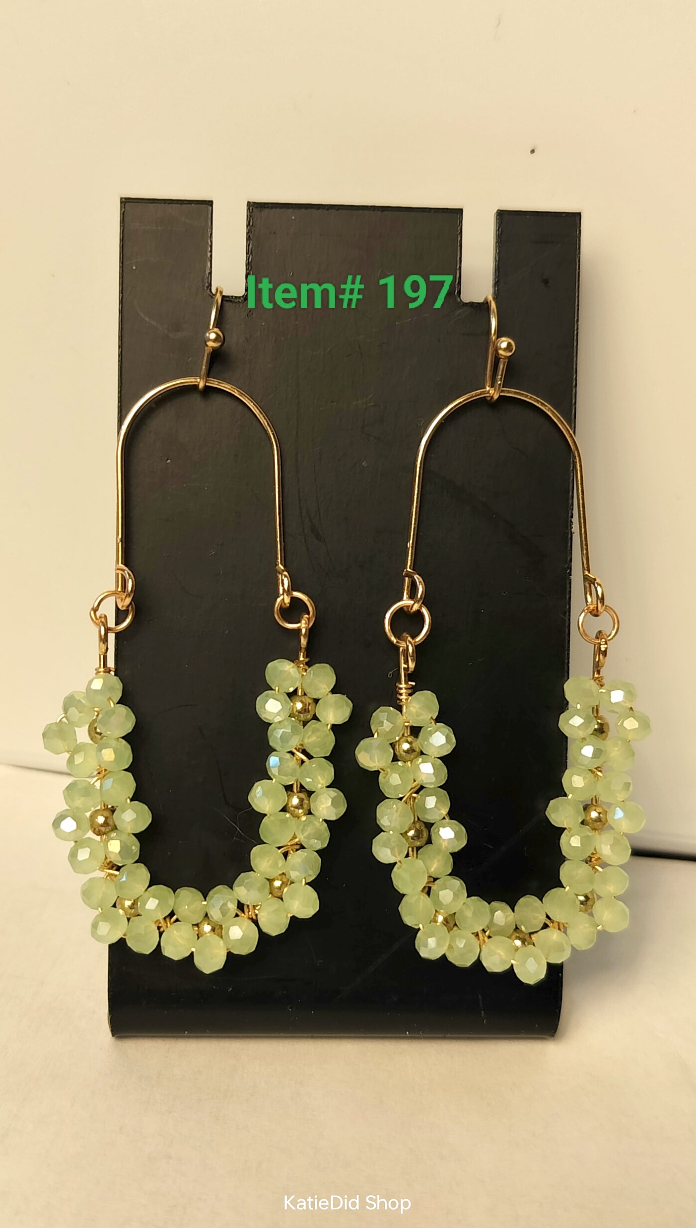 Beaded Dangle in Flower Green