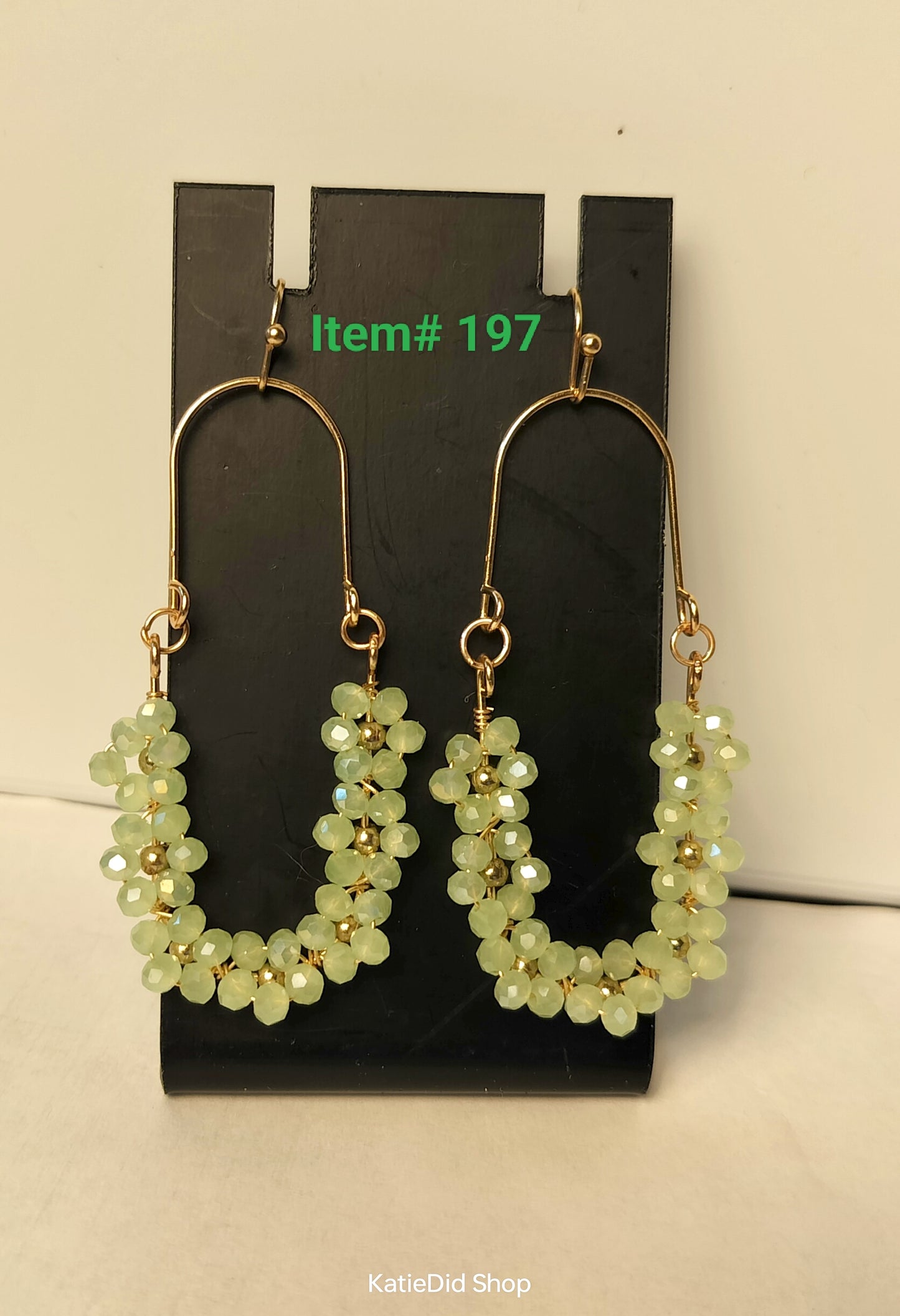 Beaded Dangle in Flower Green