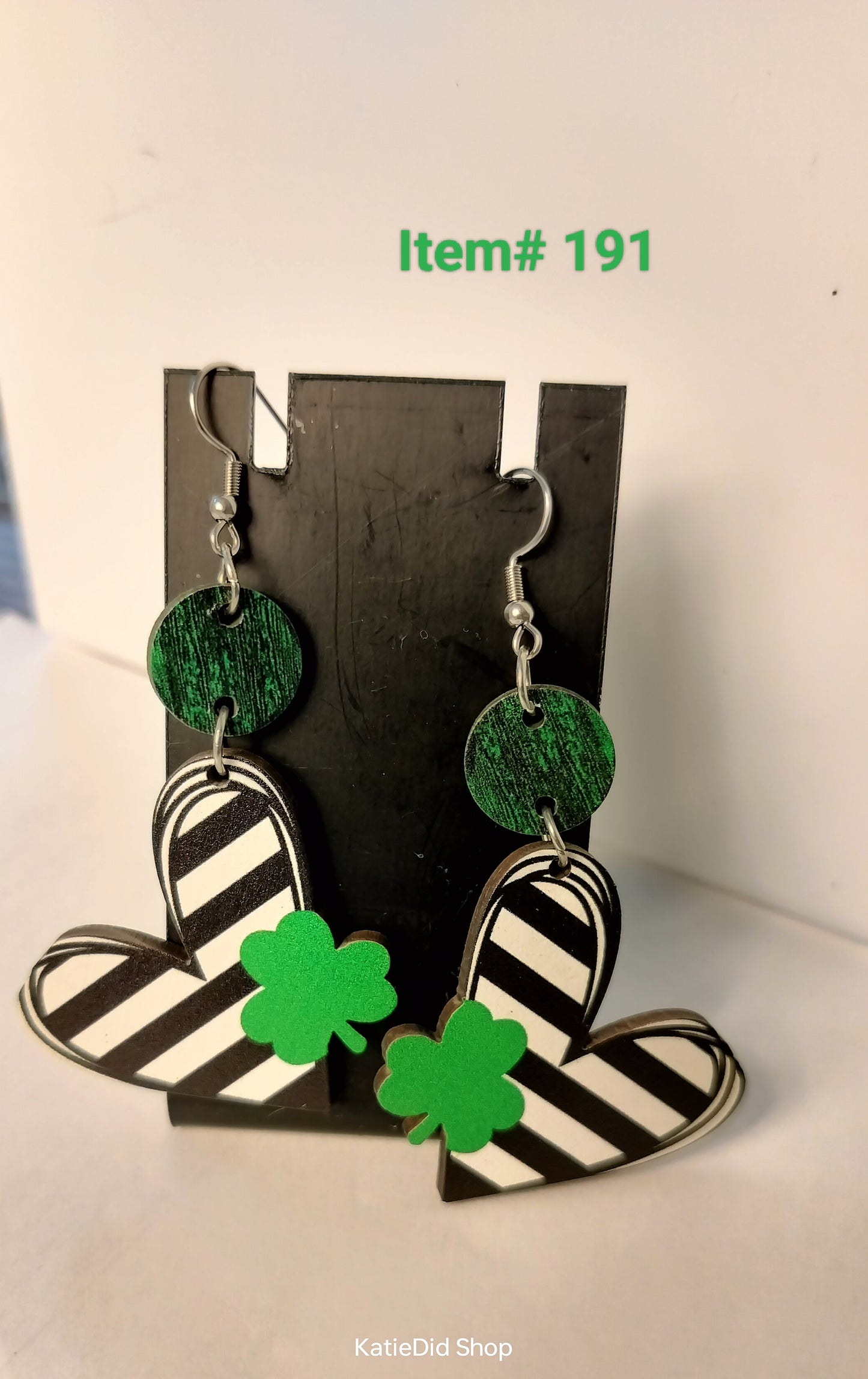 Shamrock Hearts Wooden Dangle