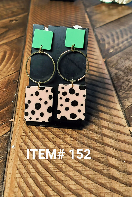 Leopard Geo Pattern Dangle Earrings