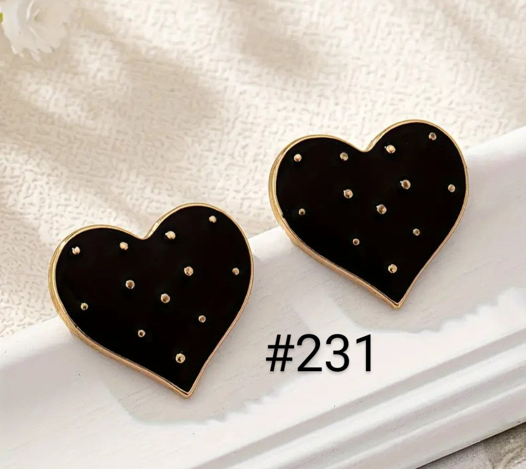 Black Heart Studs